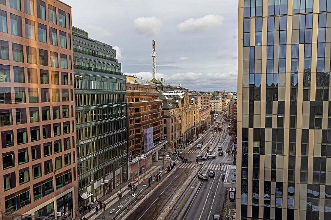 Hamngatan Hamngatan fotograferad från plan 5 i Kulturhuset.