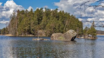 Sjön Nedingen Holmar i sjön Nedingen