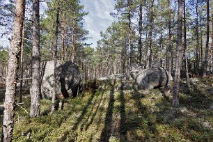 Istidslämningar Här och var stora stenar som forslats med av inlandsisen.