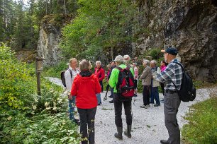 Kalkbro naturreservat Samling för rundvandring i kalkbrottet.