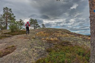 Skuleskogens nationalpark Mot toppen av Långtjärnhällorna.